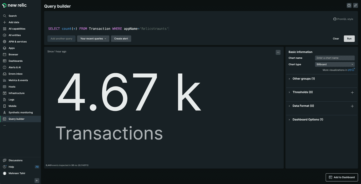 count total transactions